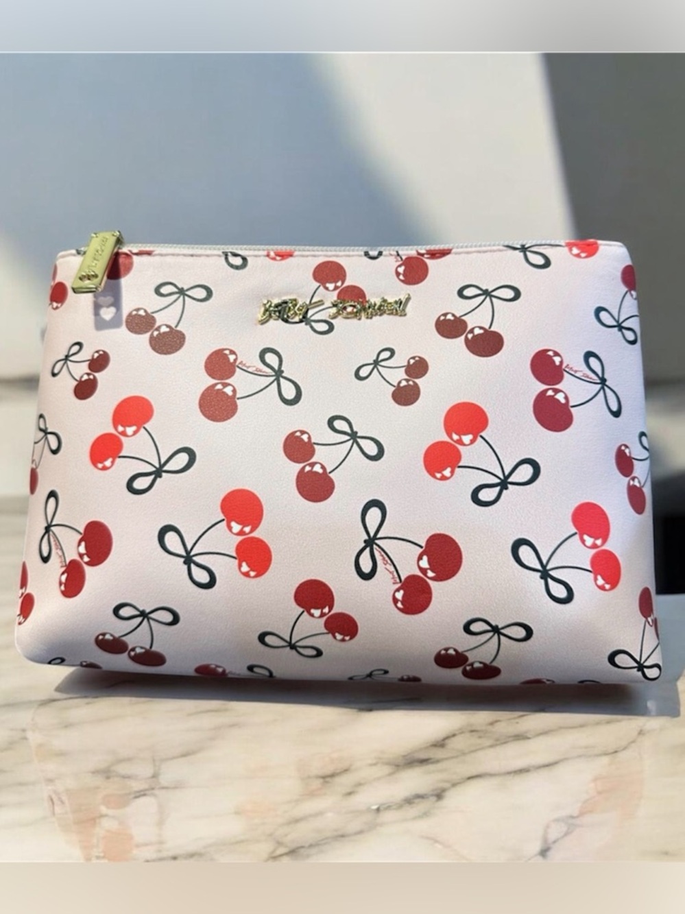 Betsey Johnson Cherry Print Makeup Bag